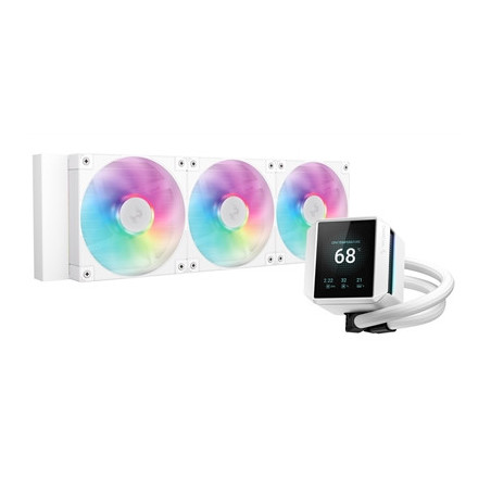 DeepCool Mystique 360 WH ARGB Liquid CPU Cooler with 2.83“ TFT LCD Display  360mm Radiator  Addressable RGB Fans  Hydro Bearing 