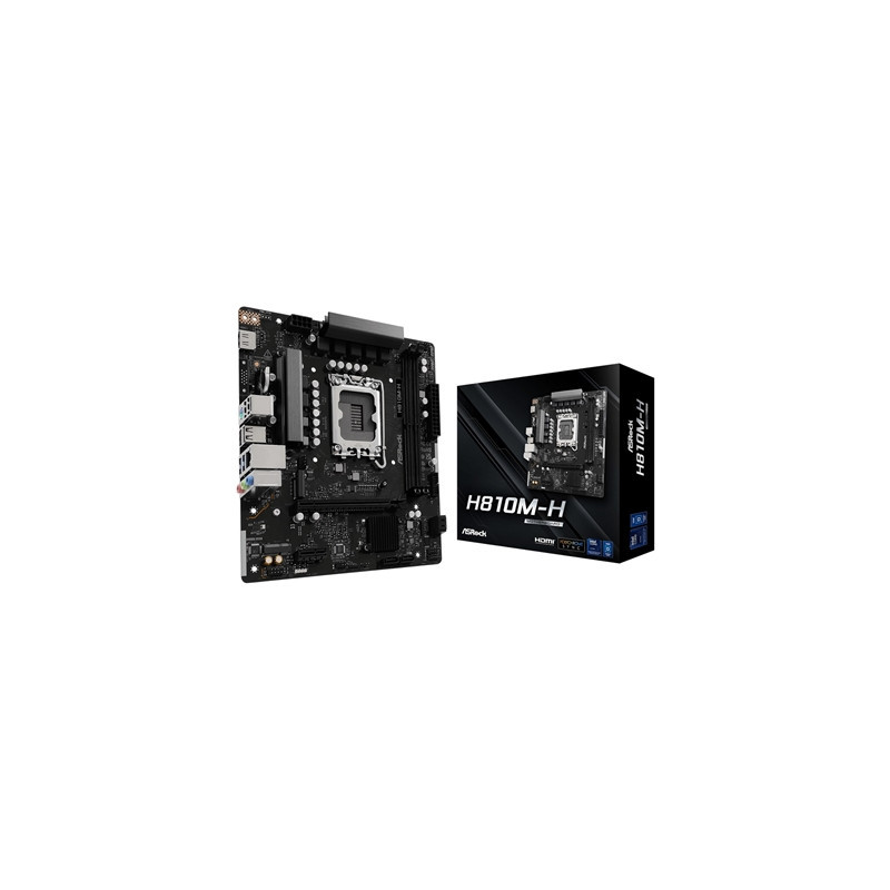 ASRock H810M-H Intel 1851 Socket Motherboard  Micro-ATX  2x DDR5 Slots  1x M.2 Sockets  GbE LAN  1x HDMI Port