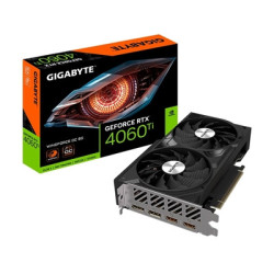 Gigabyte NVIDIA GeForce RTX 4060 Ti WINDFORCE OC 8G Graphics Card  8GB GDDR6  4352 CUDA Cores  2550 MHz Core Clock  Dual Fan  2x
