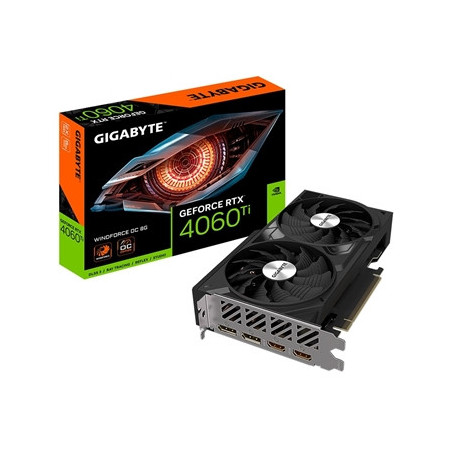 Gigabyte NVIDIA GeForce RTX 4060 Ti WINDFORCE OC 8G Graphics Card  8GB GDDR6  4352 CUDA Cores  2550 MHz Core Clock  Dual Fan  2x