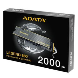 Adata Legend 860 (SLEG-860-2000GCS) 2TB NVMe SSD  PCIe Gen4  M.2 Interface  2280  Read 6000 MB/s  Write 5000 MB/s  Heatsink 5 Ye