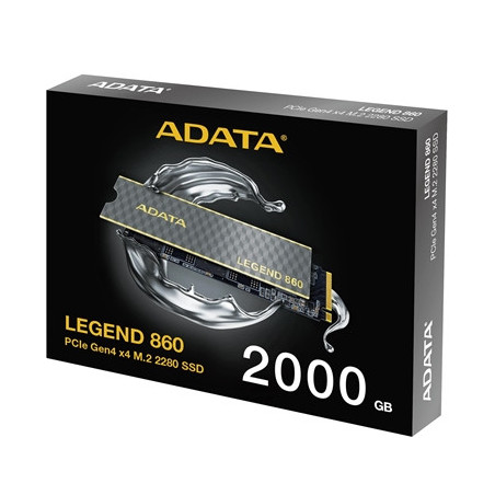 Adata Legend 860 (SLEG-860-2000GCS) 2TB NVMe SSD  PCIe Gen4  M.2 Interface  2280  Read 6000 MB/s  Write 5000 MB/s  Heatsink 5 Ye