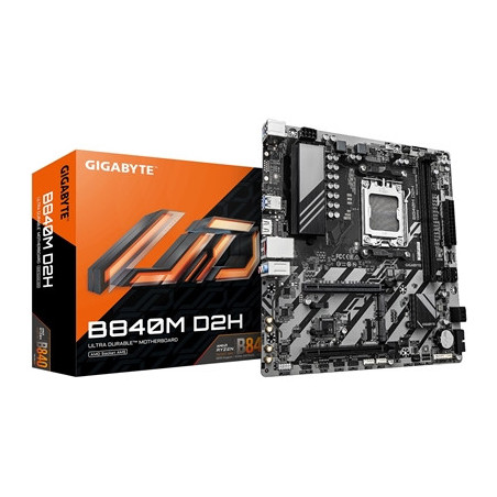 Gigabyte B840M D2H AMD AM5 Socket Motherboard  Micro-ATX  2x DDR5 Slots  2x M.2 Socket  2.5GbE LAN  1x HDMI Port