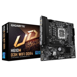 Gigabyte H610M D3H WIFI DDR4 Intel 1700 Socket Motherboard  Micro-ATX  2x DDR4 Slots  2x M.2 Socket  GbE LAN  Wi-Fi 5  1x HDMI P