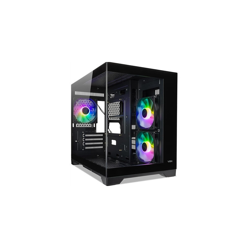 TecWare VXN Evo mATX PC Case  Dual-Chamber Glass Design  3 x ARGB Fans Included  Massive Cooling Support (Up to 360mm Radiator) 