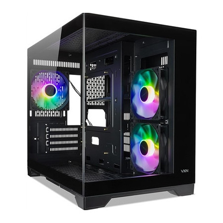 TecWare VXN Evo mATX PC Case  Dual-Chamber Glass Design  3 x ARGB Fans Included  Massive Cooling Support (Up to 360mm Radiator) 