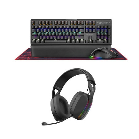 Marvo Scorpion CM420-UK RGB Mechanical Keyboard  Mouse and Mouse Pad with HG9086W Bluetooth and Wired Tri-Mode Connection RGB St