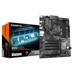 Gigabyte B550 EAGLE AMD AM4 Socket Motherboard  ATX  4x DDR4 Slots  2x M.2 Sockets  2x USB-C Port  GbE LAN  1x HDMI Port