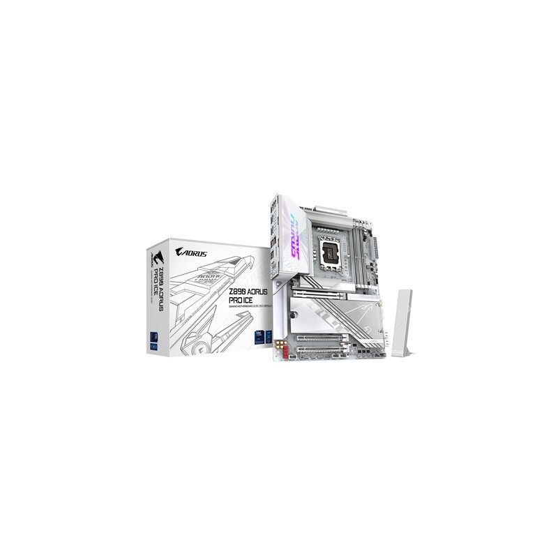 Gigabyte Z890 AORUS PRO ICE Intel 1851 Socket Motherboard  ATX  4x DDR5 Slots  5x M.2 Sockets  Fitted I/O Shield  5GbE LAN  Wi-F