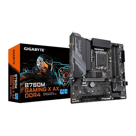 Gigabyte B760M GAMING X AX DDR4 Intel 1700 Socket Motherboard  Micro-ATX  4x DDR4 Slots  2x M.2 Sockets  1x USB-C Port  Fitted I
