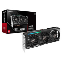 ASRock AMD Radeon RX 9070 Challenger OC Graphics Card  16GB GDDR6  3584 Streams  2520 MHz Boost Clock  Triple Fan  RGB  3x Displ