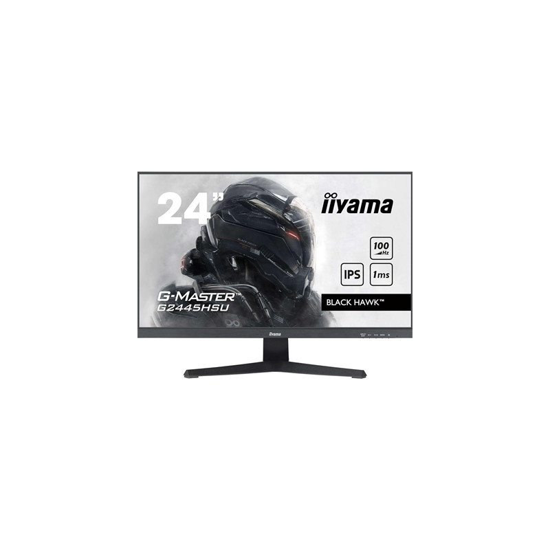 iiyama G-MASTER G2445HSU-B2 24 inch IPS Monitor  Full HD  1ms  HDMI  DisplayPort  HDCP  USB Hubx2  Freesync  100Hz  Speakers  Bl