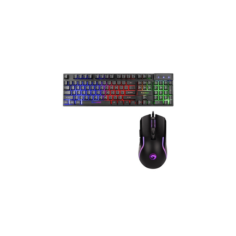 Marvo Scorpion Keyboard and Mouse Bundle featuring Marvo Scorpion K605 3 Colour LED Backlit USB 2.0 Frameless UK Layout Gaming K