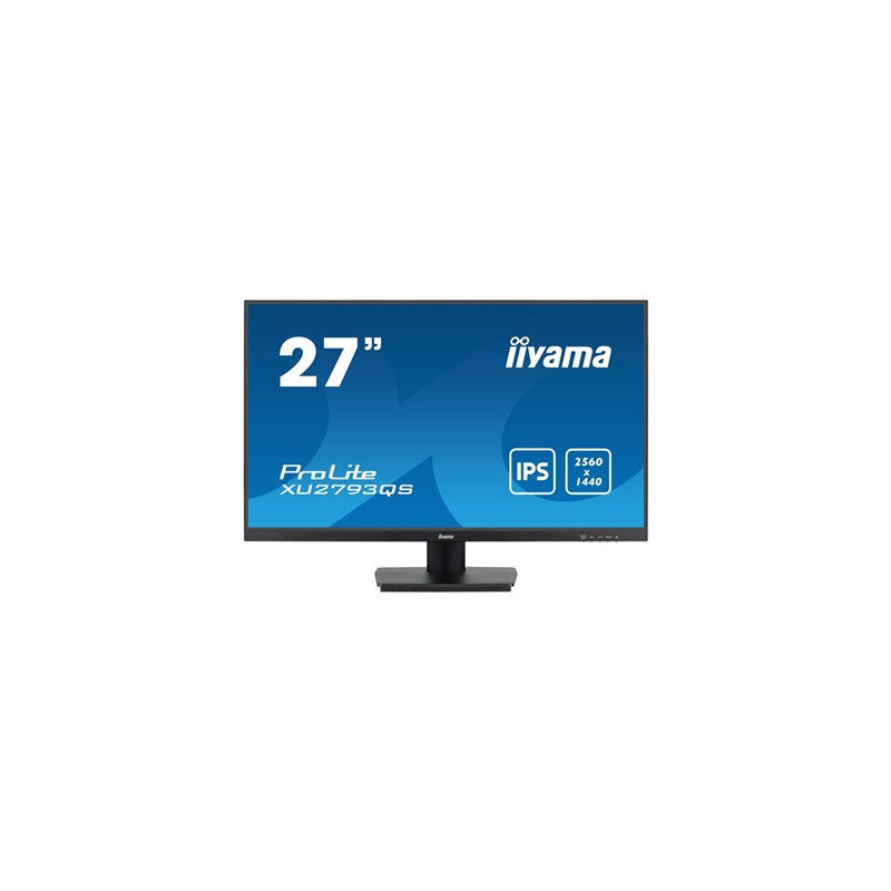 iiyama Prolite XU2793QS-B7 27 inch IPS Monitor  WQHD  1ms  HDMI  DisplayPort  100Hz  Speakers  Black  Internal PSU  VESA
