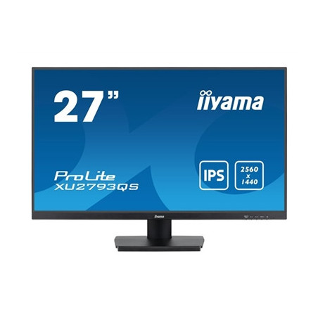 iiyama Prolite XU2793QS-B7 27 inch IPS Monitor  WQHD  1ms  HDMI  DisplayPort  100Hz  Speakers  Black  Internal PSU  VESA