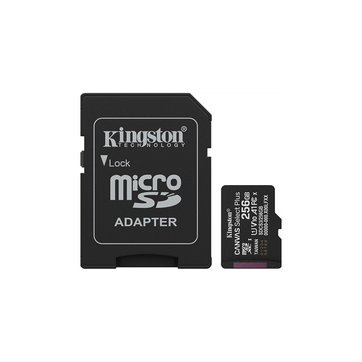 Kingston Canvas Select Plus 256GB Class 10 UHS-I Micro SD Card with Lifetime Warranty