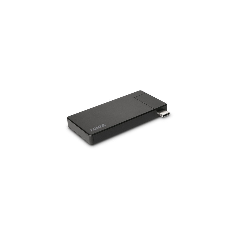 LINDY 43336 USB-C Laptop Micro Docking Station with 1 x HDMI (F) 1 x USB Type-A (F) & USB Type-C Featuring Power Delivery 3.0 Ca