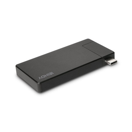 LINDY 43336 USB-C Laptop Micro Docking Station with 1 x HDMI (F) 1 x USB Type-A (F) & USB Type-C Featuring Power Delivery 3.0 Ca