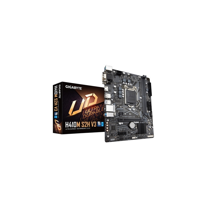 Gigabyte H410M S2H V2 Motherboard  Intel Socket 1200  10th Gen  Micro ATX  Intel Ultra Durable with GIGABYTE Gaming GbE LAN  PCI