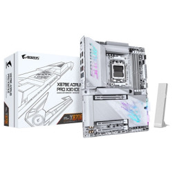 Gigabyte X870E AORUS PRO X3D ICE AMD AM5 Socket Motherboard  ATX  4x DDR5 Slots  4x M.2 Sockets  Fitted I/O Shield  5GbE LAN  Wi