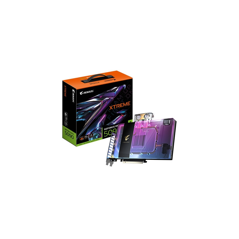 Gigabyte NVIDIA GeForce RTX 5090 AORUS XTREME WATERFORCE WB 32G Graphics Card  32GB GDDR7  21760 CUDA Cores  2655 MHz Core Clock