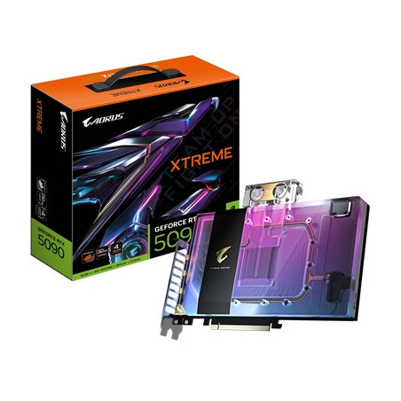 Gigabyte NVIDIA GeForce RTX 5090 AORUS XTREME WATERFORCE WB 32G Graphics Card  32GB GDDR7  21760 CUDA Cores  2655 MHz Core Clock