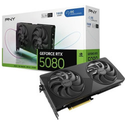 PNY NVIDIA GEFORCE RTX 5080 SLIM OC 16GB GDDR7 Graphics Card  10752 Cuda Cores  2295 MHz Core Clock  Dual Fan  3x DisplayPorts/ 