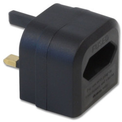Lindy Euro Transformer to UK Adapter Plug  Black