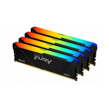 Kingston FURY Beast KF436C18BB2AK4/128 128GB (4x 32GB) DIMM System Memory  3600MHz  DDR4  CL18  Black  RGB  Intel XMP