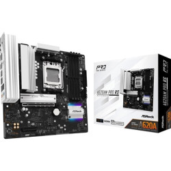 ASRock A620AM PRO RS AMD Socket AM5 Motherboard  4x DDR5 Slots  3x M.2 Socket  2.5GbE LAN  1x HDMI Port/ 1x DisplayPort