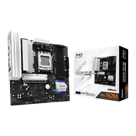 ASRock A620AM PRO RS AMD Socket AM5 Motherboard  4x DDR5 Slots  3x M.2 Socket  2.5GbE LAN  1x HDMI Port/ 1x DisplayPort