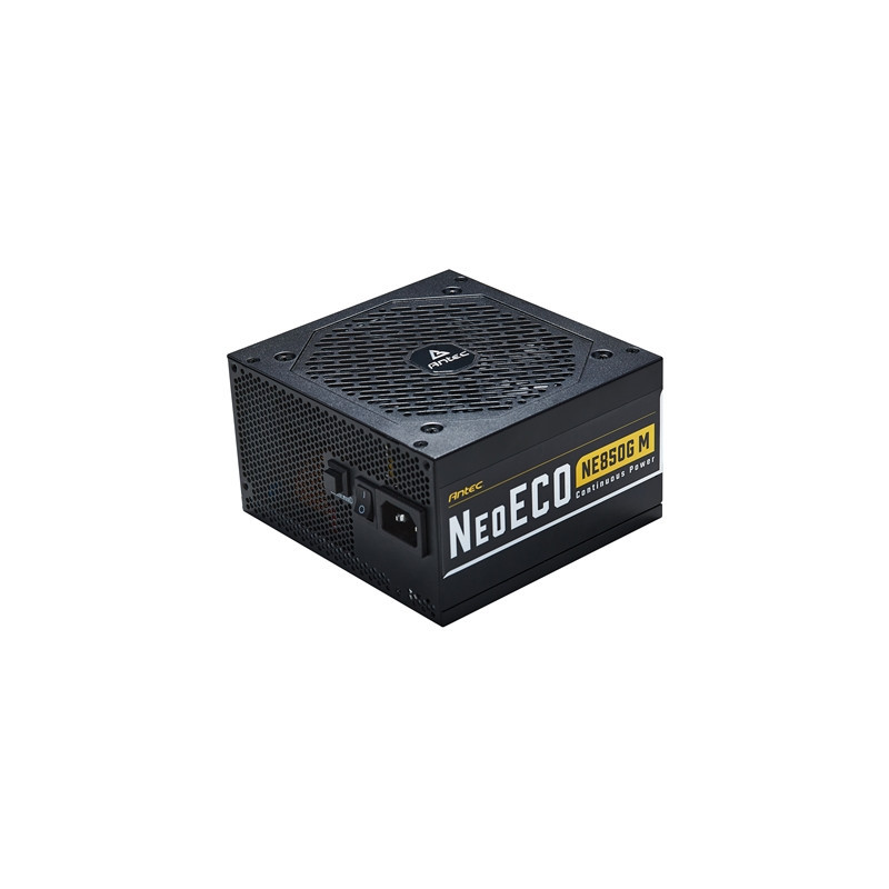 ANTEC NeoECO NE850G M 850W PSU  120mm Silent Fan  80 PLUS Gold  Fully Modular  UK Plug  Heavy-Duty Japanese Capacitors  Hybrid Z