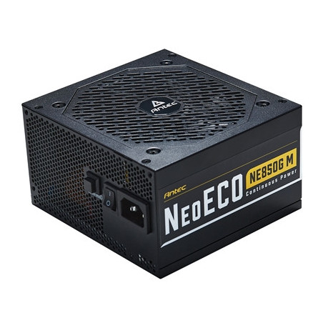 ANTEC NeoECO NE850G M 850W PSU  120mm Silent Fan  80 PLUS Gold  Fully Modular  UK Plug  Heavy-Duty Japanese Capacitors  Hybrid Z