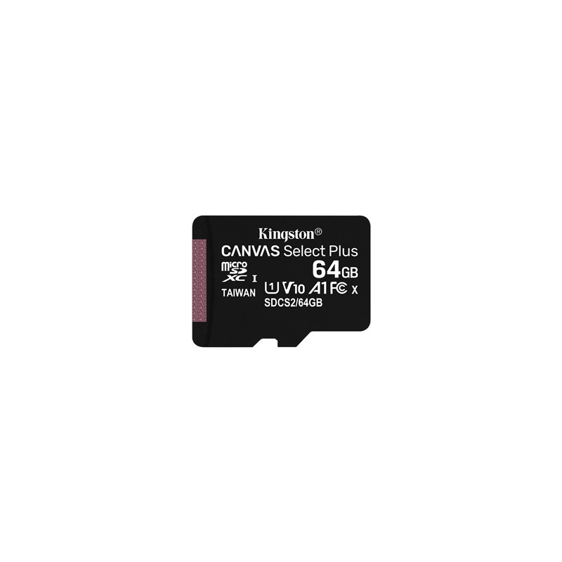 Kingston Canvas Select Plus SDCS2/64GBSP 64GB Micro SD UHS-I (U1) Flash Card  NO Adapter