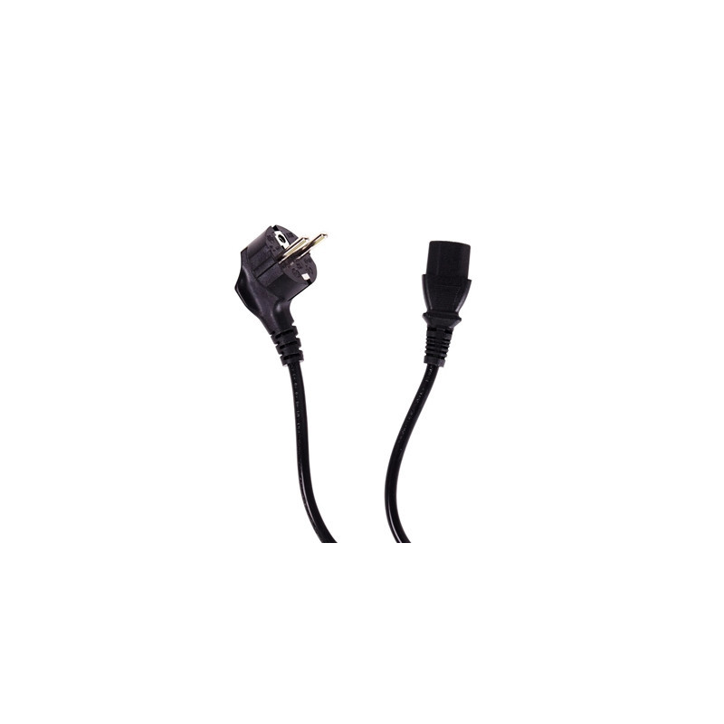 Mixed Length EU 2 Pin Plug To IEC C13 (Kettle)  Mains Extension Cable - Black