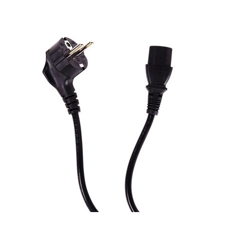 Mixed Length EU 2 Pin Plug To IEC C13 (Kettle)  Mains Extension Cable - Black