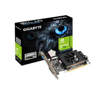 Gigabyte NVIDIA GeForce GT 710 2GB DDR3 Low Profile Graphics Card  954 MHz Core Clock  Single Fan  1x DVI-D / 1x D-Sub / 1x HDMI