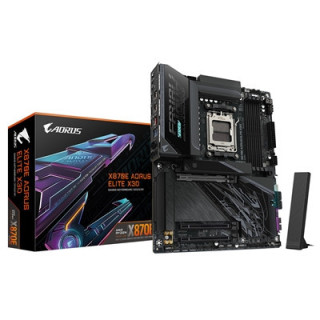 Gigabyte X870E AORUS ELITE X3D AMD AM5 Socket Motherboard  ATX  4x DDR5 Slots  4x M.2 Sockets  Fitted I/O Shield  5GbE LAN  Wi-F