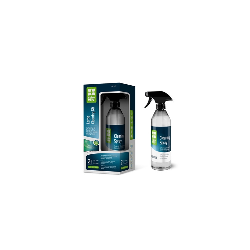 ColorWay Large Electronics Kit Includes 550ml Cleaning Liquid   1 x Microfiber Cloth & 1 x Glass Cloth