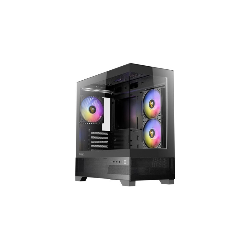 ANTEC CX500M Micro Tower Gaming Case  Black  ARGB  2  x USB 3.0 / 1 x USB Type-C  Tempered Glass Side Panel  Micro-ATX/ITX