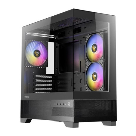 ANTEC CX500M Micro Tower Gaming Case  Black  ARGB  2  x USB 3.0 / 1 x USB Type-C  Tempered Glass Side Panel  Micro-ATX/ITX