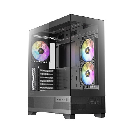 ANTEC CX700 Mid Tower Gaming Case  Black  270 Full-View Tempered Glass  3 x 120 mm ARGB PWM Fans  1 x USB 3.0 / 1 x USB Type-C  