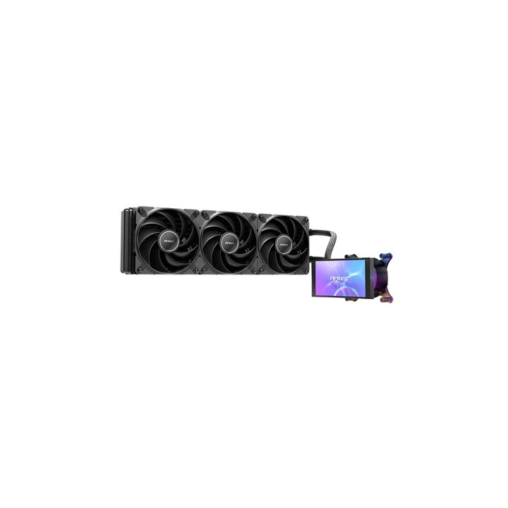 Antec Vortex View 360 Black AIO Liquid CPU Cooler  Massive 5-Inch Rotatable IPS LCD Display  9th Gen Asetek Pump for 400W TDP  T