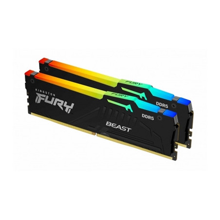 Kingston FURY Beast KF552C40BB2AK2-64 64GB (2x 32GB) DIMM System Memory  5200MHz  DDR5  CL40  Black  RGB  Intel XMP
