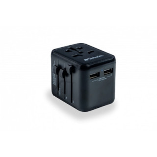 Verbatim UTA-01 Universal Travel Adapter with 2 x USB-A Ports 12W