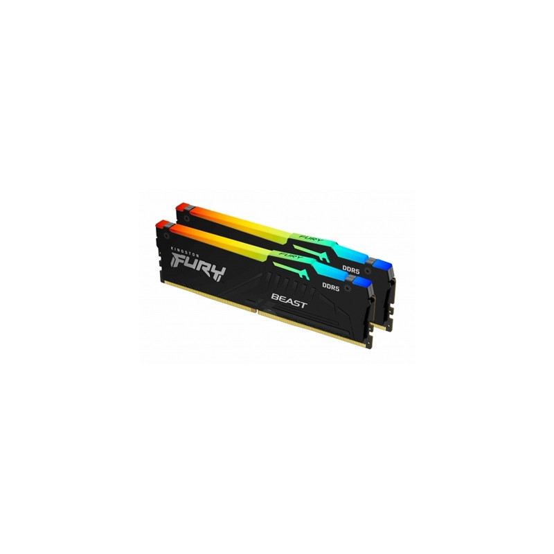 Kingston FURY Beast KF552C40BB2AK2-64 64GB (2x 32GB) DIMM System Memory  5200MHz  DDR5  CL40  Black  RGB  Intel XMP