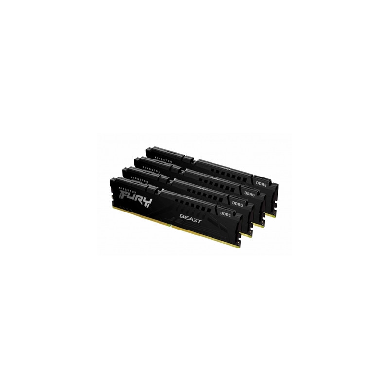 Kingston FURY Beast KF556C40BBK4-128 128GB (4x 32GB) DIMM System Memory  5600MHz  DDR5  CL40  Black  Intel XMP
