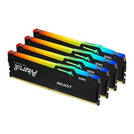 Kingston FURY Beast KF556C40BBAK4-128 128GB (4x 32GB) DIMM System Memory  5600MHz  DDR5  CL40  Black  RGB  Intel XMP