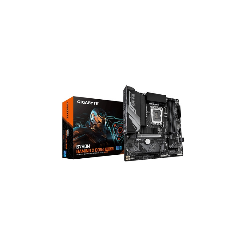 Gigabyte B760M GAMING X DDR4 GEN5 Intel 1700 Socket Motherboard  Micro-ATX  4x DDR4 Slots  2x M.2 Sockets  Fitted I/O Shield  2.