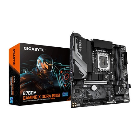 Gigabyte B760M GAMING X DDR4 GEN5 Intel 1700 Socket Motherboard  Micro-ATX  4x DDR4 Slots  2x M.2 Sockets  Fitted I/O Shield  2.